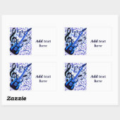 Sticker Rectangulaire Rocker de guitare_ (Feuille)