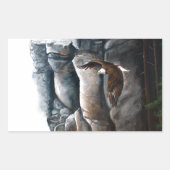 Sticker Rectangulaire Rocks de vol de Bald Eagle (Devant)