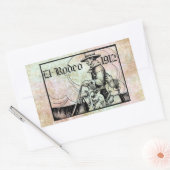 Sticker Rectangulaire Rodeo Cowboy Country 1912 Art occidental (Enveloppe)