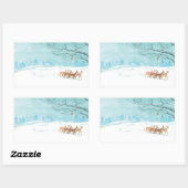 Sticker Rectangulaire Roe Deer en hiver (Feuille)