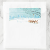 Sticker Rectangulaire Roe Deer en hiver (Sac)