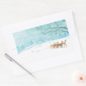 Sticker Rectangulaire Roe Deer en hiver (Enveloppe)