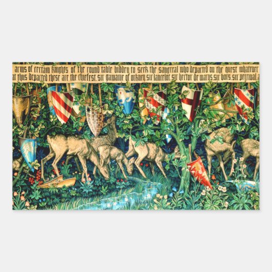 Sticker Rectangulaire Roi médiéval Arthur William Morris (Devant)