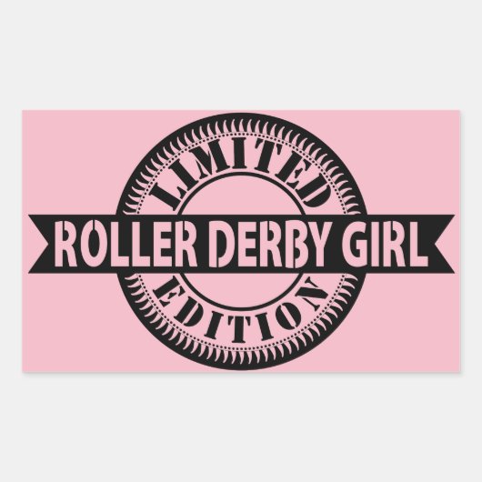 Sticker Rectangulaire Roller Derby Girl Limited Edition, Skate Design (Devant)