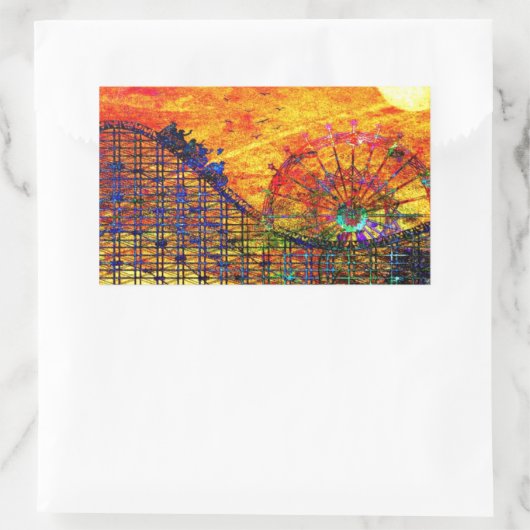 Sticker Rectangulaire Rollercoaster (Sac)