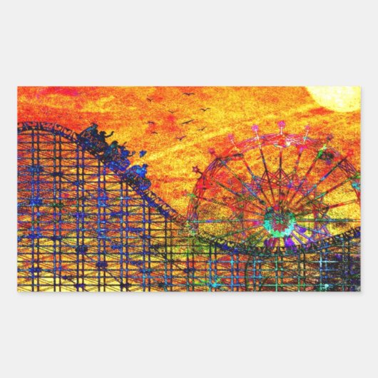 Sticker Rectangulaire Rollercoaster (Devant)