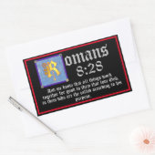 Sticker Rectangulaire Romains 8:28 Lettre d'or illuminée Citation de la (Enveloppe)