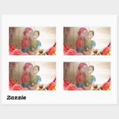 Sticker Rectangulaire Romantique Amour Coeur Art Imprimer (Feuille)