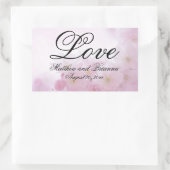 Sticker Rectangulaire Romantique Élégant rose Floral Love Mariage (Sac)