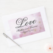 Sticker Rectangulaire Romantique Élégant rose Floral Love Mariage (Enveloppe)