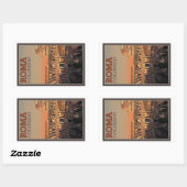 Sticker Rectangulaire Rome - Colisée et Lune (Feuille)