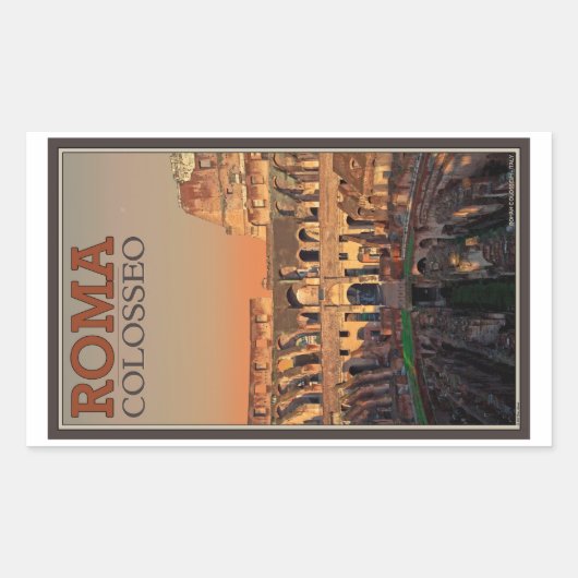 Sticker Rectangulaire Rome - Colisée et Lune (Devant)