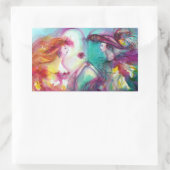 STICKER RECTANGULAIRE ROMÉO ET JULIETTE / RECTANGULAIRE À PAILETTES BLEU (Sac)