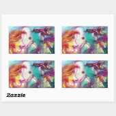 STICKER RECTANGULAIRE ROMÉO ET JULIETTE / RECTANGULAIRE À PAILLETTES BLE (Feuille)