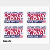 Sticker Rectangulaire Romney Ryan Hope Change (Feuille)