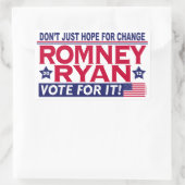 Sticker Rectangulaire Romney Ryan Hope Change (Sac)