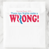 Sticker Rectangulaire Romney Ryan Wrong (Sac)