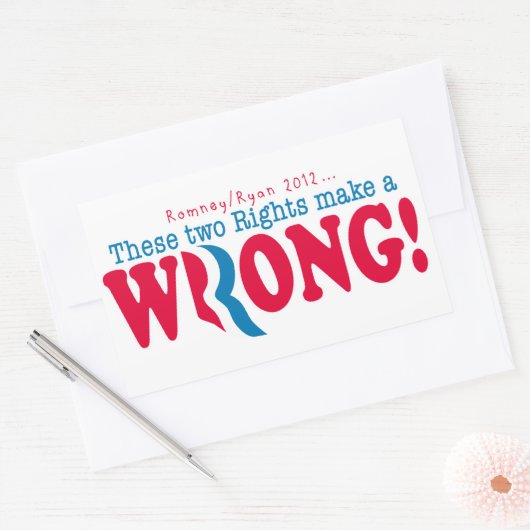 Sticker Rectangulaire Romney Ryan Wrong (Enveloppe)