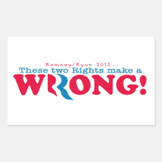 Sticker Rectangulaire Romney Ryan Wrong