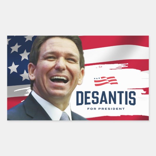 Sticker Rectangulaire Ron DeSantis pour le Président 2024 (Devant)