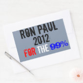 Sticker Rectangulaire Ron Paul 2012, Pour Les 99% (Enveloppe)