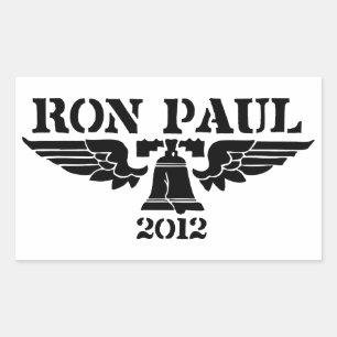 Sticker Rectangulaire Ron Paul Liberty Black