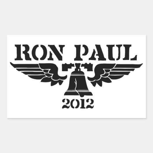 Sticker Rectangulaire Ron Paul Liberty Black (Devant)