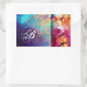 Sticker Rectangulaire RONDO EN LAGON /Monogramme Balle mascarade vénitie (Sac)