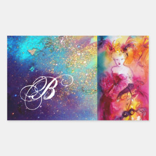 Sticker Rectangulaire RONDO EN LAGON /Monogramme Balle mascarade vénitie