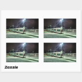 Sticker Rectangulaire Rooftop Parking Structure at Night - HDR (Feuille)
