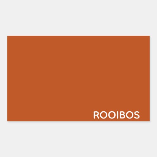 Sticker Rectangulaire Rooibos rouge brun nom (Devant)
