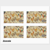 Sticker Rectangulaire Rooster Poulet de la ferme Pays Animal (Feuille)