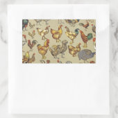 Sticker Rectangulaire Rooster Poulet de la ferme Pays Animal (Sac)