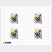 Sticker Rectangulaire Rosa/Rose (Feuille)