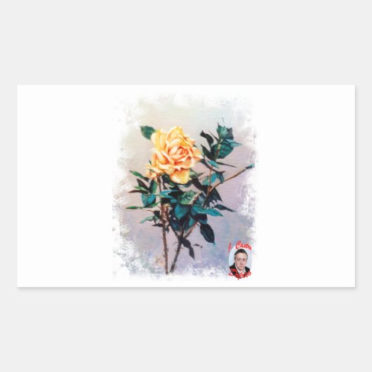 Sticker Rectangulaire Rosa/Rose (Devant)