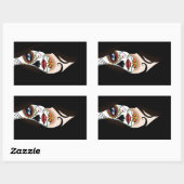 Sticker Rectangulaire Rosa Sugar Skull Portrait (Feuille)