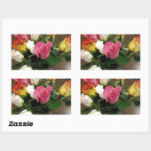 Sticker Rectangulaire Rose (Feuille)