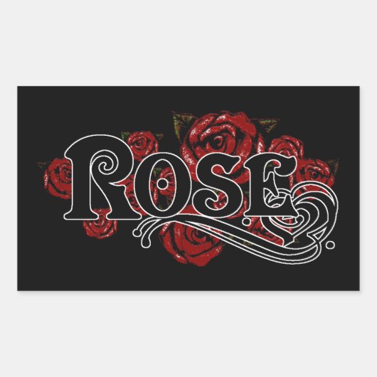 STICKER RECTANGULAIRE ROSE (Devant)