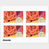 Sticker Rectangulaire Rose (Feuille)
