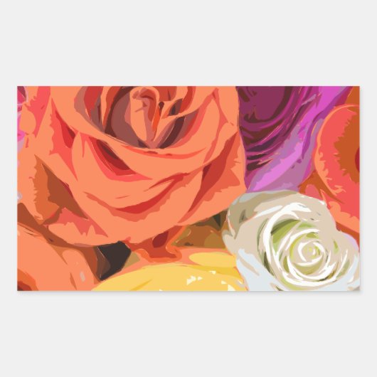 Sticker Rectangulaire Rose (Devant)