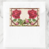Sticker Rectangulaire Rose ancienne vintage victorienne antique (Sac)