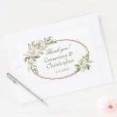 Sticker Rectangulaire Rose blanche Mariage de Boho Floral Bourgogne (Enveloppe)