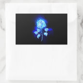 Sticker Rectangulaire Rose bleu brûlant (Sac)