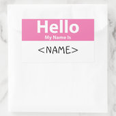 Sticker Rectangulaire Rose Bonjour Je M'appelle, <NAME> (Sac)