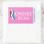 Sticker Rectangulaire Rose d'autocollant de logo de Romney Ryan (Sac)