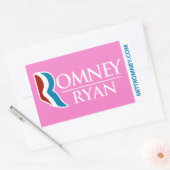 Sticker Rectangulaire Rose d'autocollant de logo de Romney Ryan (Enveloppe)