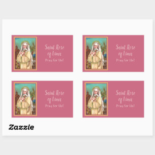 Sticker Rectangulaire Rose de Lima par nuit (M 024)