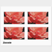 Sticker Rectangulaire rose de pêche et détritus (Feuille)