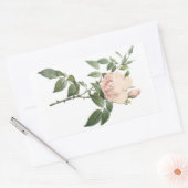 Sticker Rectangulaire rose de thé parfumé par Redouté (Enveloppe)