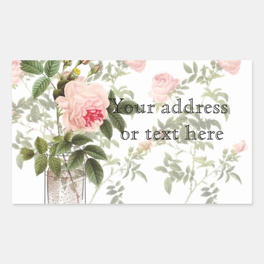 Sticker Rectangulaire Rose d'Orléans White Mason Jar et Daffodils (Devant)